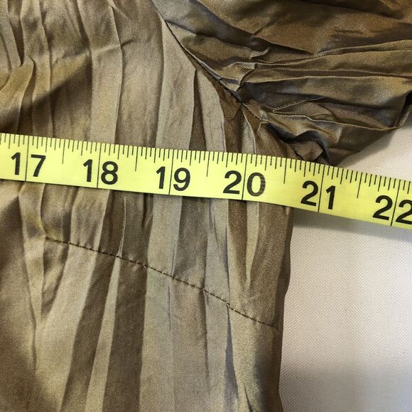 Sunny Leigh Blouse Women 4 Bronze Accordion Ruffle Wrap Flare Cuffs Formal Top - Picture 10 of 12